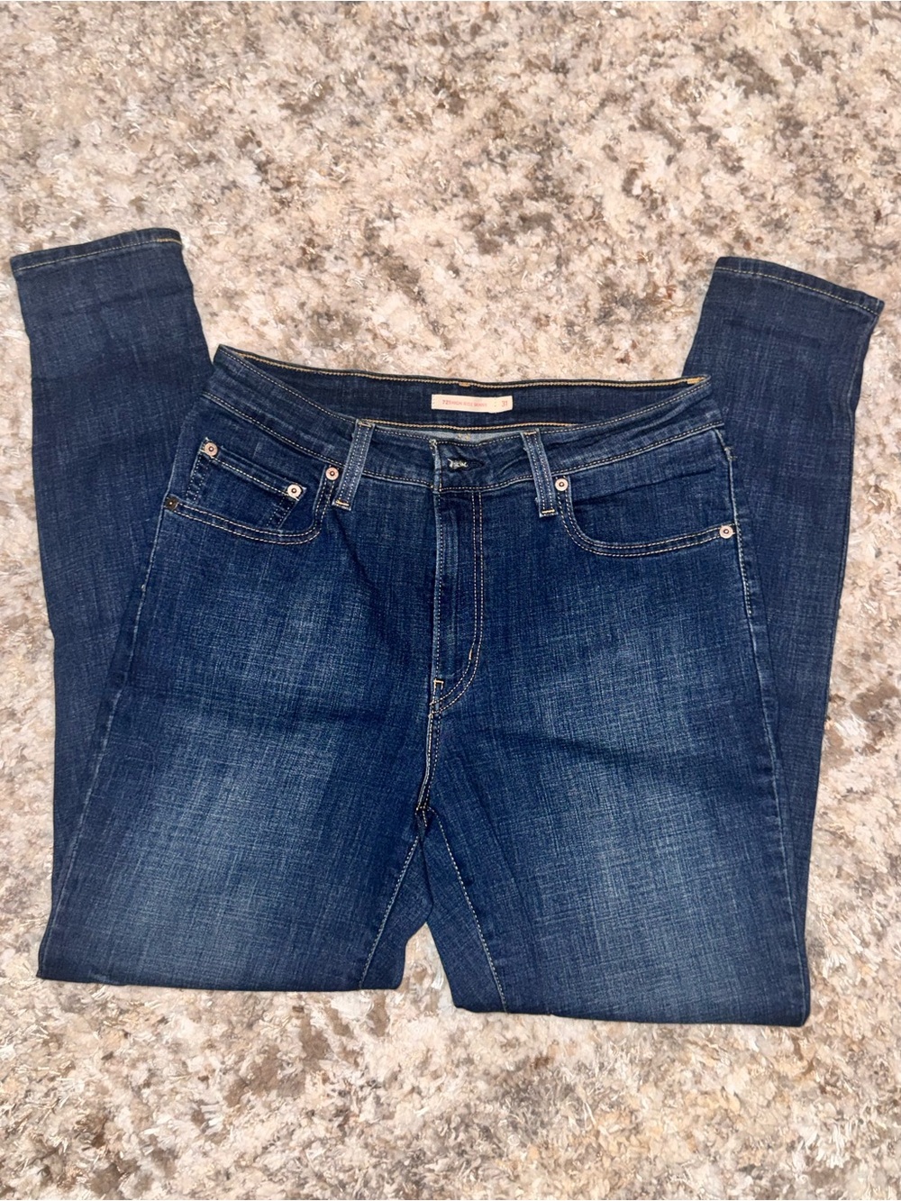 Levi's 721 High Rise Skinny Jeans Size 31 Dark Wash Stretch Denim